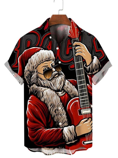 Men's Christmas Funny Graphic Short Sleeve Hawaiian Shirt